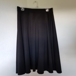 Forever21 Black Scuba Knit Fit+Flare Midi Skirt